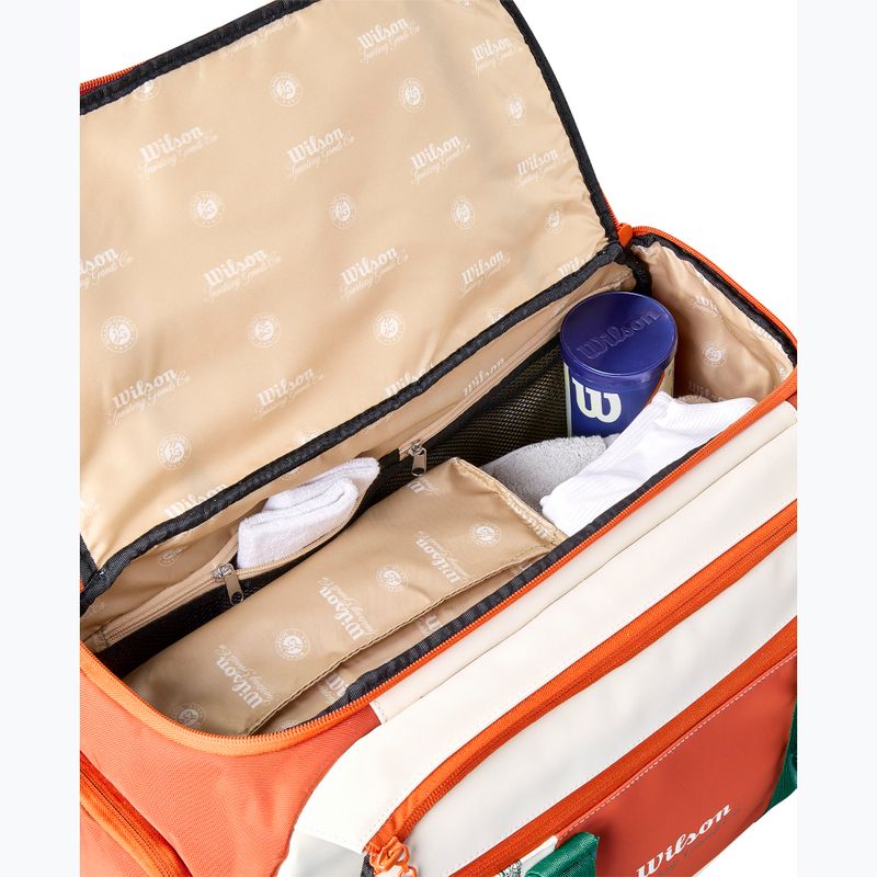 Geantă de tenis Wilson Roland Garros Small Duffel 2026 cream/clay/green 6