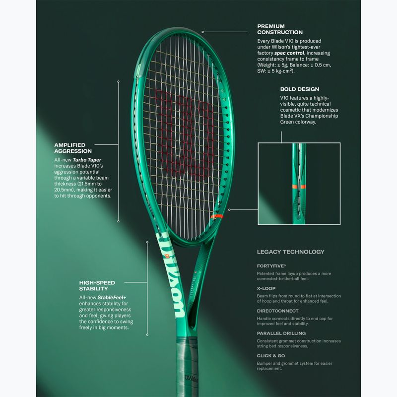Rachetă de tenis pentru copii Wilson Blade Jr 26 V10 green 8