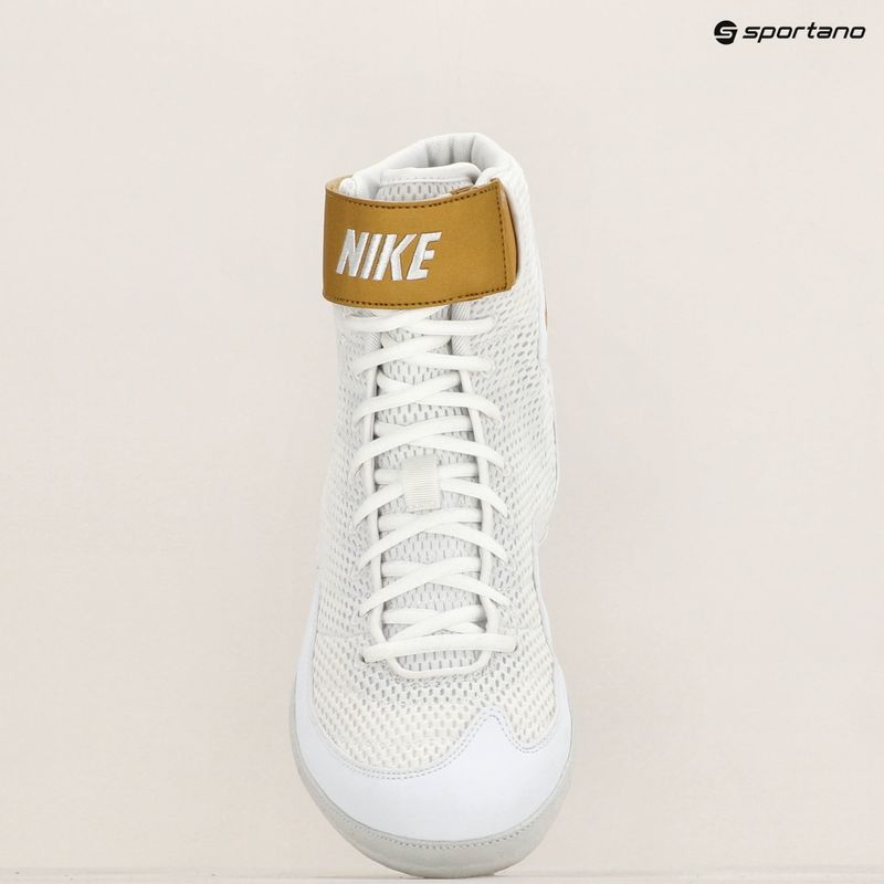 Încălțăminte de wrestling pentru bărbați Nike Inflict 3 white/metallic gold 9