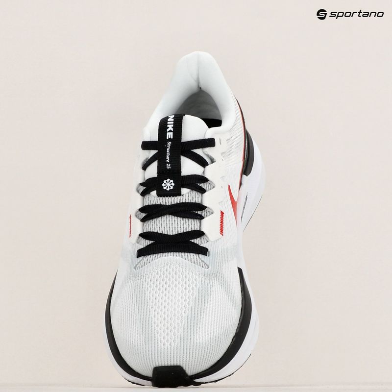 Încălțăminte de alergare pentru bărbați Nike Structure 25 white/black/light mmoke grey/fire red 9