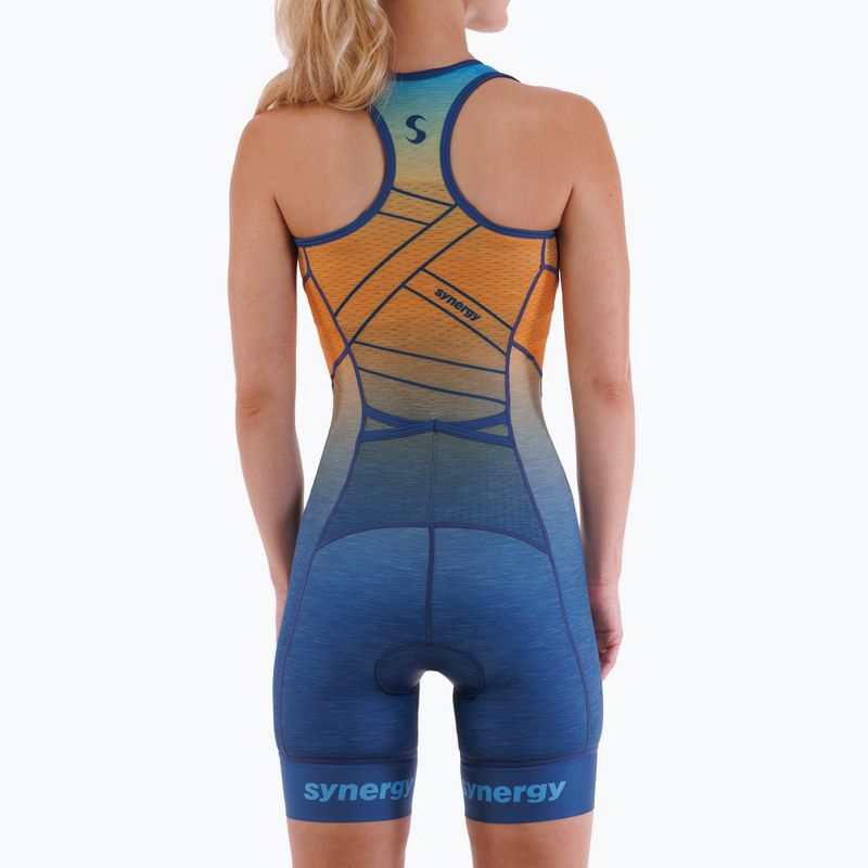 Combinezon de triatlon pentru femei Synergy Pro Sleeveless Racerback Trisuit orange wave 2