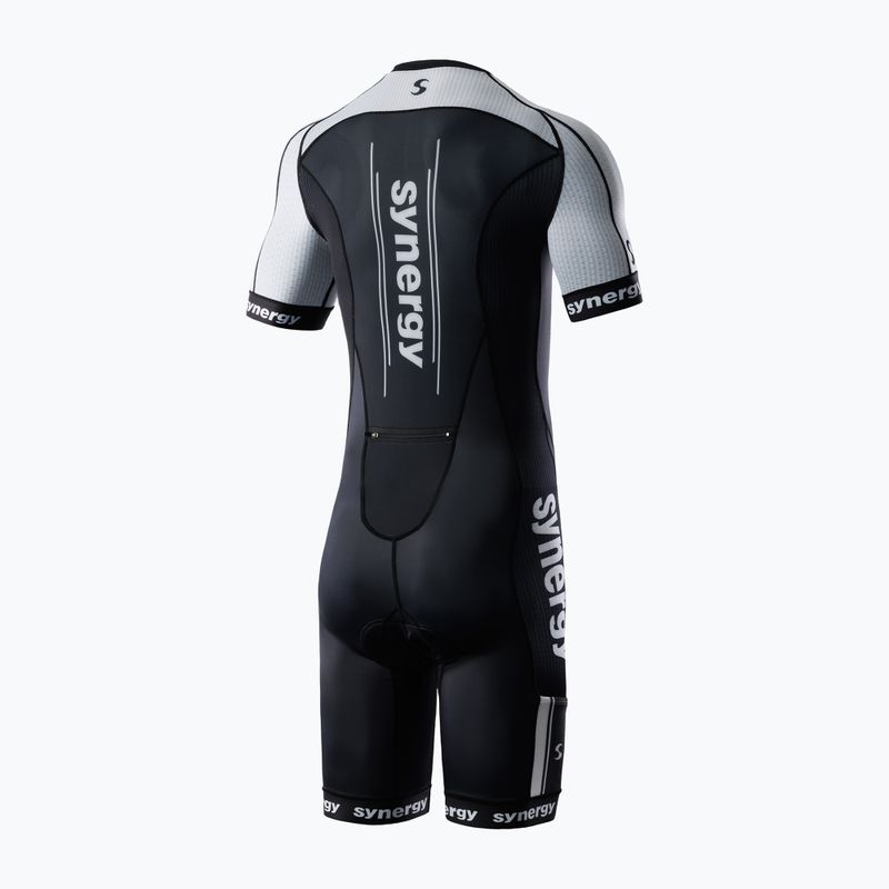 Combinezon de triatlon pentru bărbați Synergy Elite Short Sleeve Trisuit salt & pepper 2