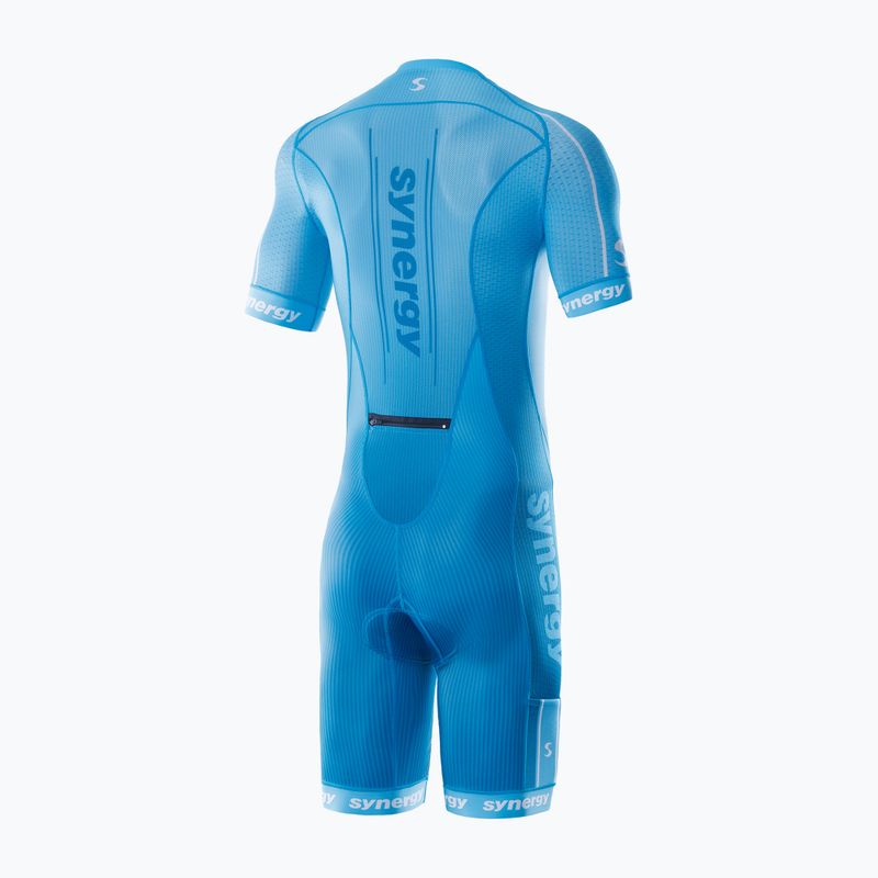 Combinezon de triatlon pentru bărbați Synergy Elite Short Sleeve Trisuit cobalt blue 2