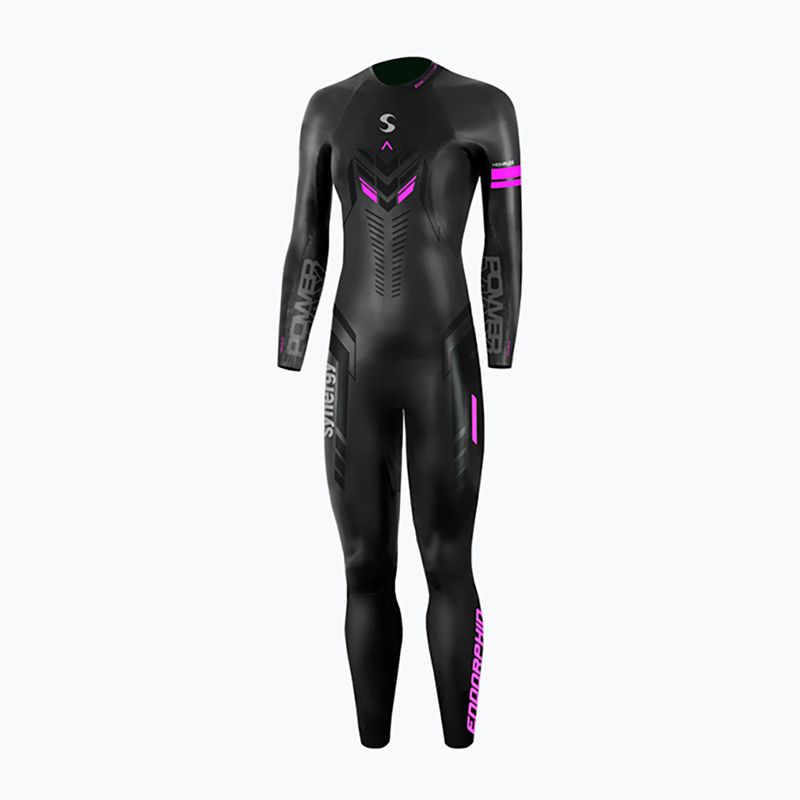 Costum de neopren de triatlon pentru femei Synergy Endorphin Full Sleeve 5/3 mm black/pink