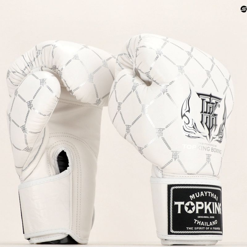 Mănuși de box Top King Boxing Chain white/silver 8