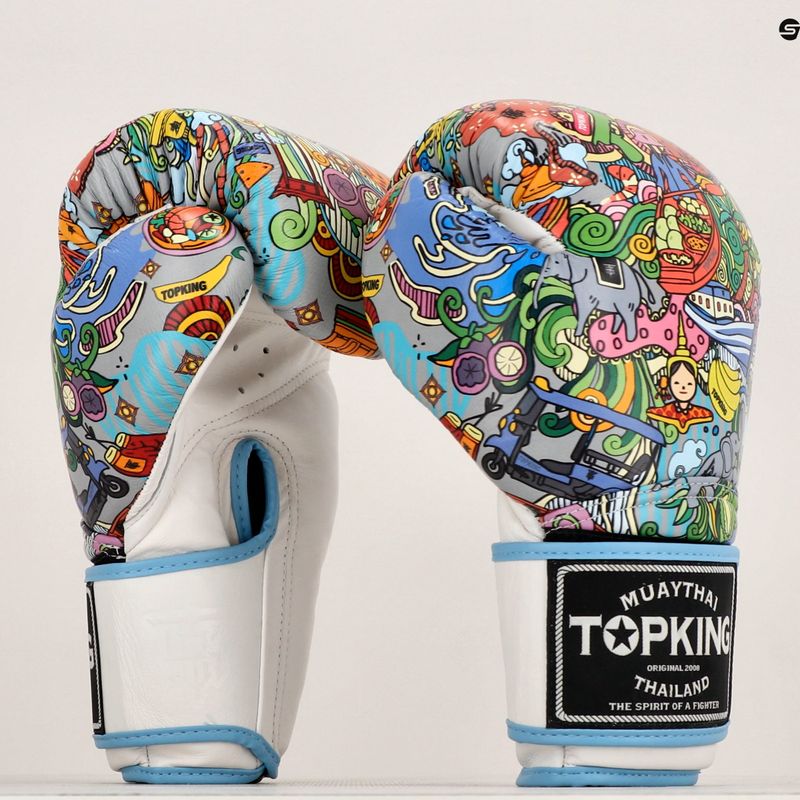 Mănuși de box Top King Boxing Culture white/blue 7