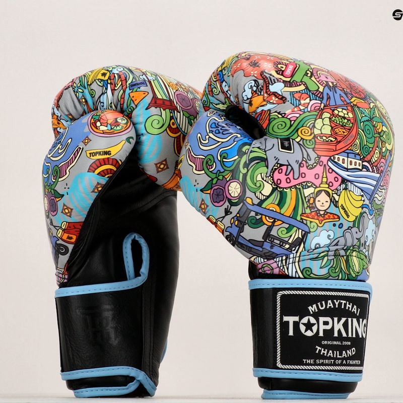 Mănuși de box Top King Boxing Culture black/blue 7