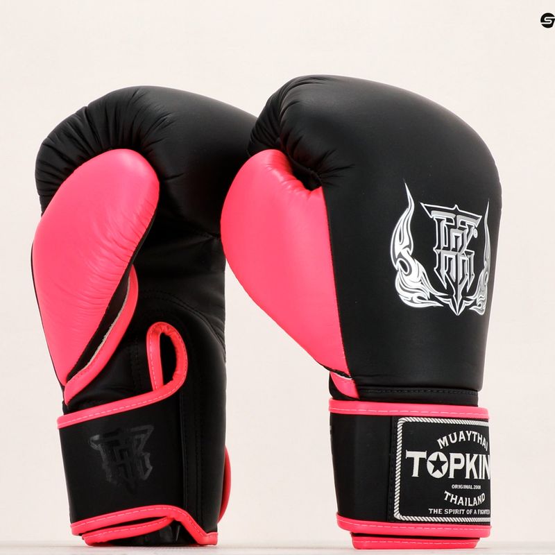 Mănuși de box Top King Reborn Boxing Semi Leather black/pink 6