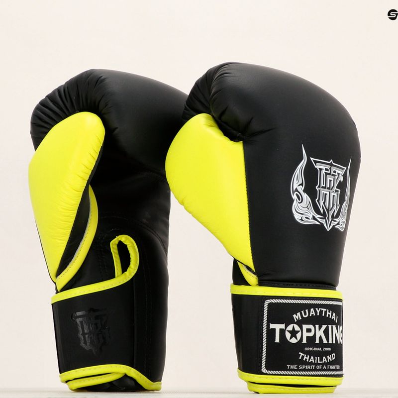 Mănuși de box Top King Reborn Boxing Semi Leather black/yellow 6