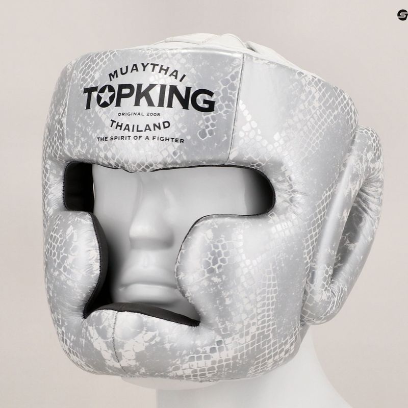 Cască de box Top King Super Star white/silver 7