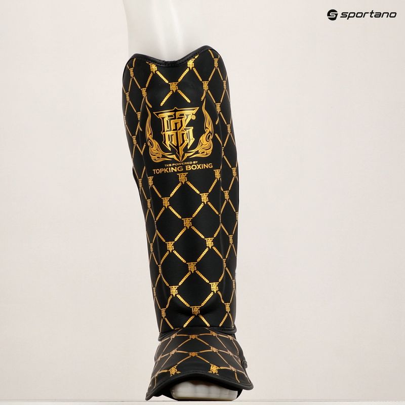 Apărători de tibie Top King Chain Semi Leather black/gold 6
