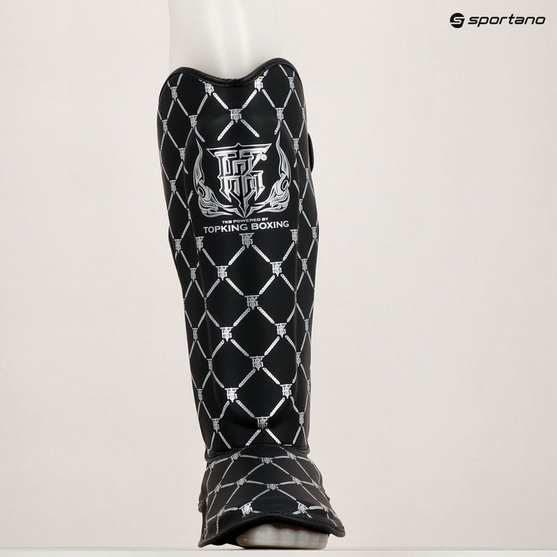 Apărători de tibie Top King Chain Semi Leather black/silver 6