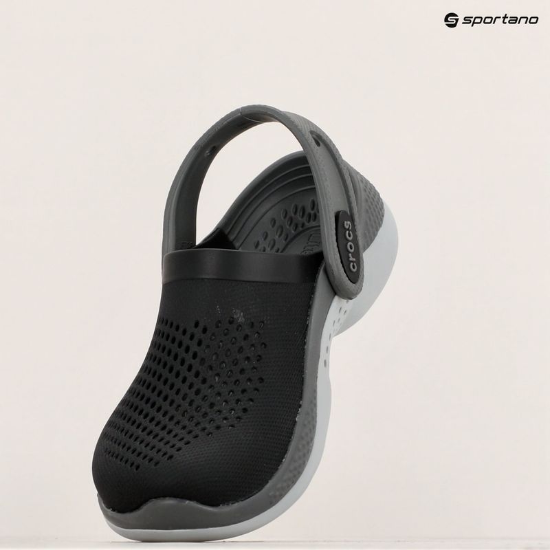 Papuci pentru copii Crocs LiteRide 360 Clog Kids black/slate grey 11