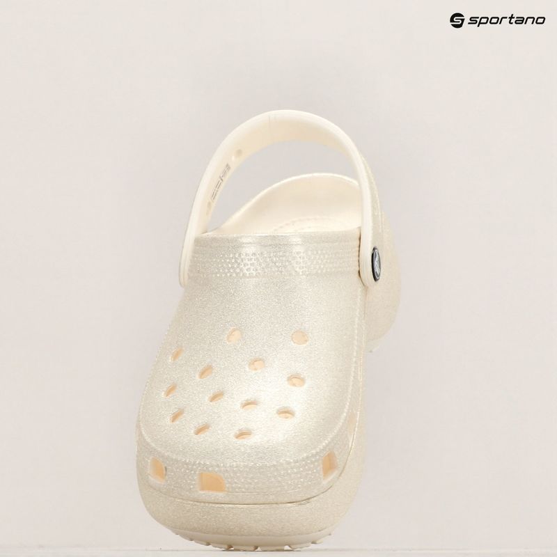 Papuci pentru femei Crocs Classic Platform Glitter chalk 16