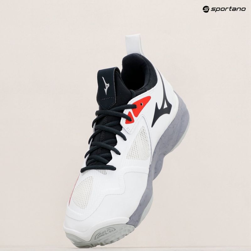 Încălțăminte de volei pentru bărbați Mizuno Wave Momentum 3 white/salsa/black 9