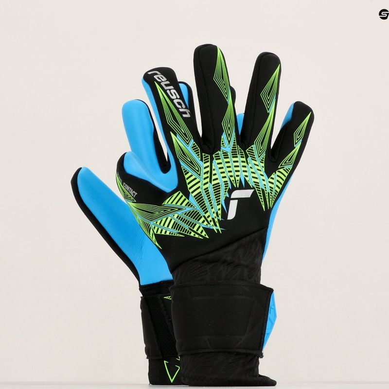 Mănuși de portar Reusch Pure Contact Aqua black/fluo lime/aqua 7