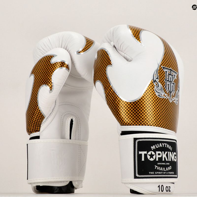 Mănuși de box Top King Muay Thai Empower white/gold 6