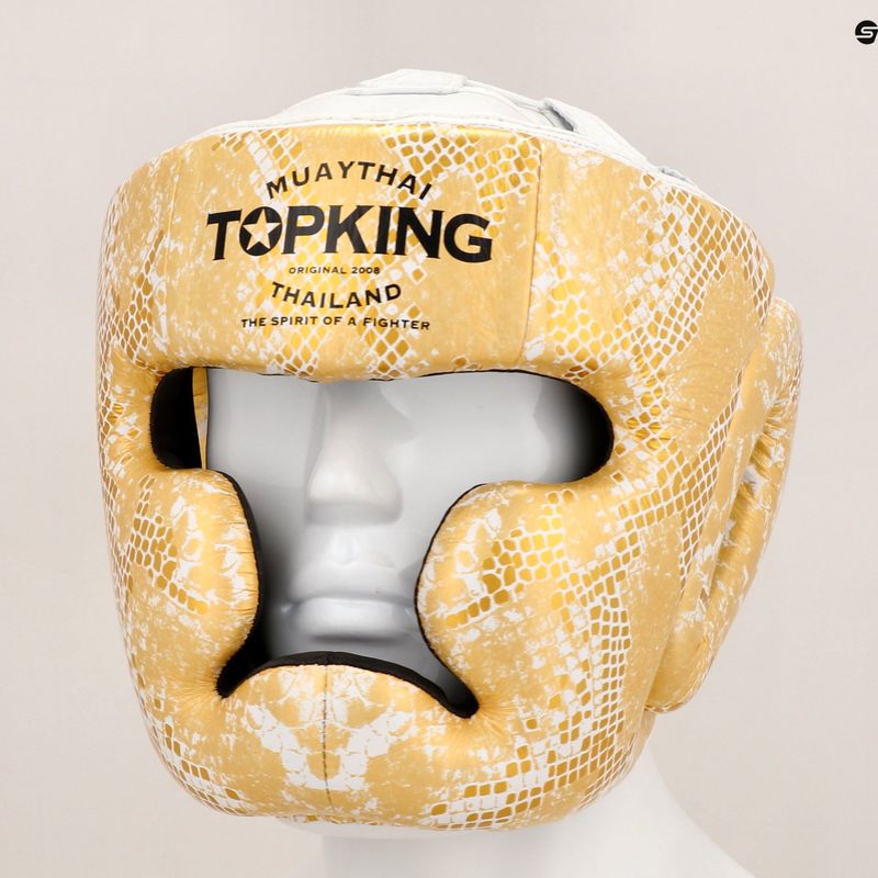 Cască de box Top King Super Star white/gold 8