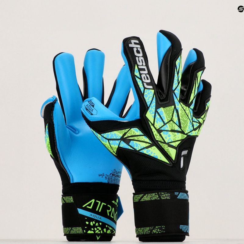 Mănuși de portar Reusch Attrakt Aqua black/fluo lime/aqua 9