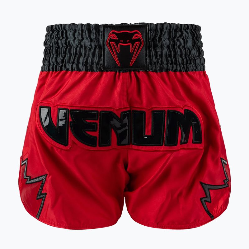 Pantaloni scurți de antrenament pentru bărbați Venum Inferno Muay Thai roșu/gri cărbune/negru