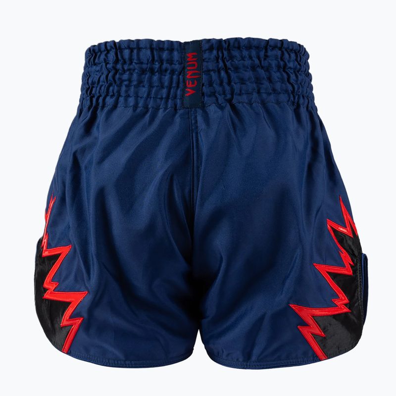 Pantaloni scurți de antrenament pentru bărbați Venum Inferno Muay Thai albastru regal/roșu/negru 2