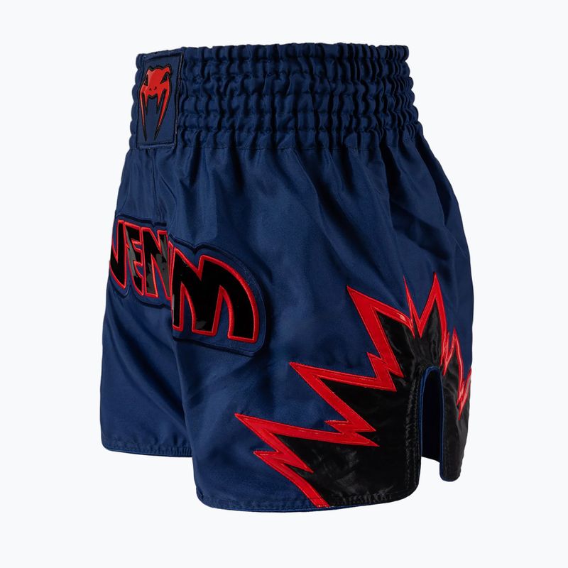 Pantaloni scurți de antrenament pentru bărbați Venum Inferno Muay Thai albastru regal/roșu/negru 3