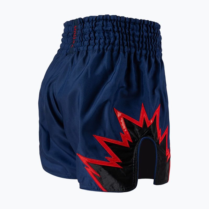 Pantaloni scurți de antrenament pentru bărbați Venum Inferno Muay Thai albastru regal/roșu/negru 4