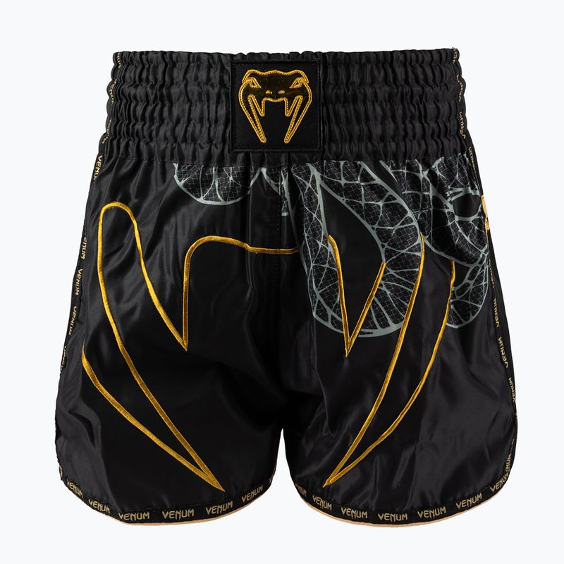 Pantaloni scurți de antrenament pentru bărbați Venum Serpenti Muay Thai black/silver/gold