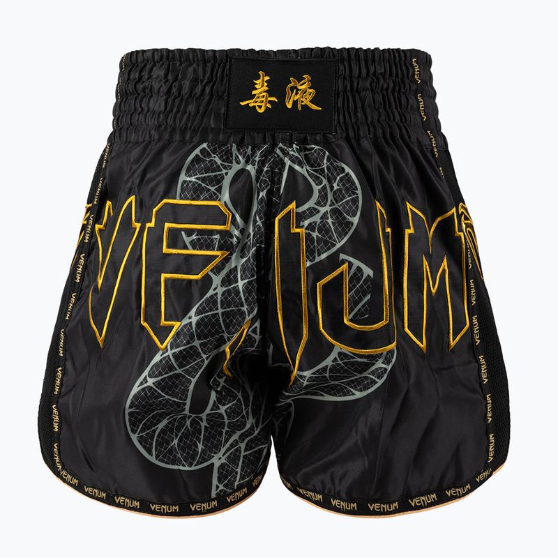 Pantaloni scurți de antrenament pentru bărbați Venum Serpenti Muay Thai black/silver/gold 2