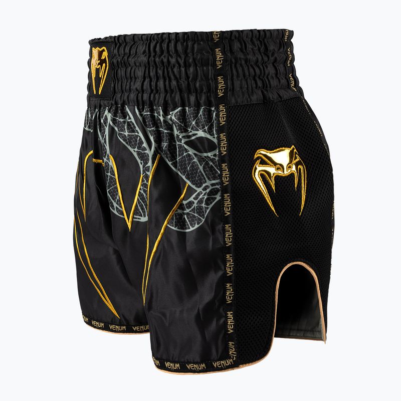 Pantaloni scurți de antrenament pentru bărbați Venum Serpenti Muay Thai black/silver/gold 3