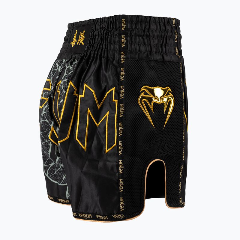 Pantaloni scurți de antrenament pentru bărbați Venum Serpenti Muay Thai black/silver/gold 4