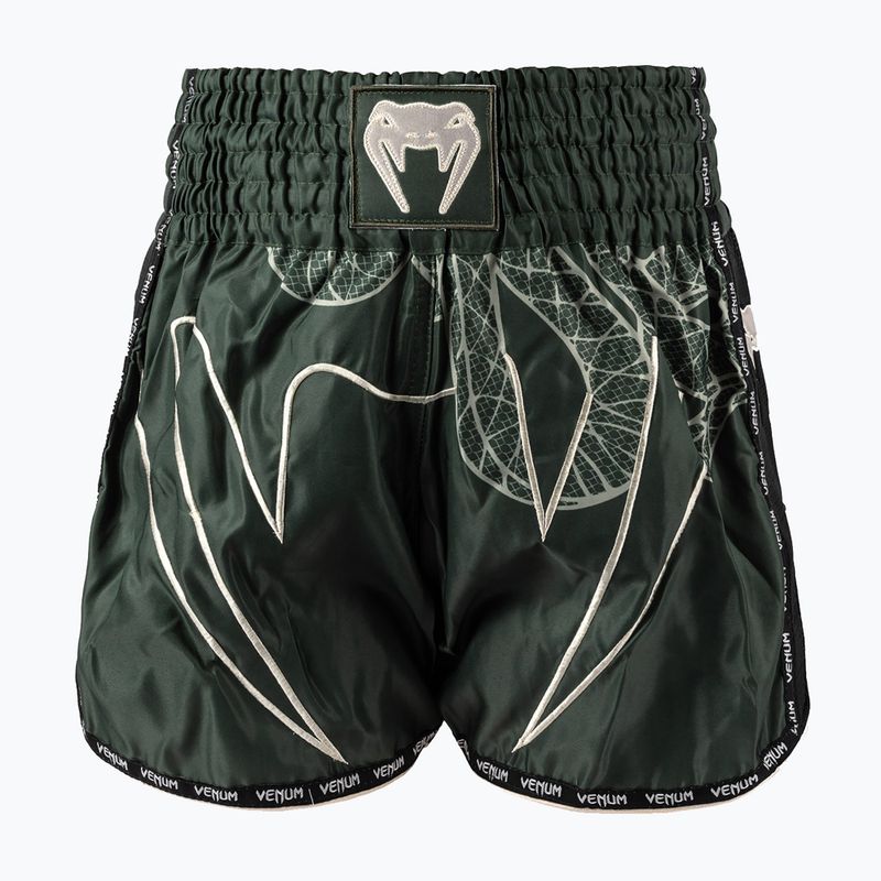 Pantaloni scurți de antrenament pentru bărbați Venum Serpenti Muay Thai khaki/bronze/ivory