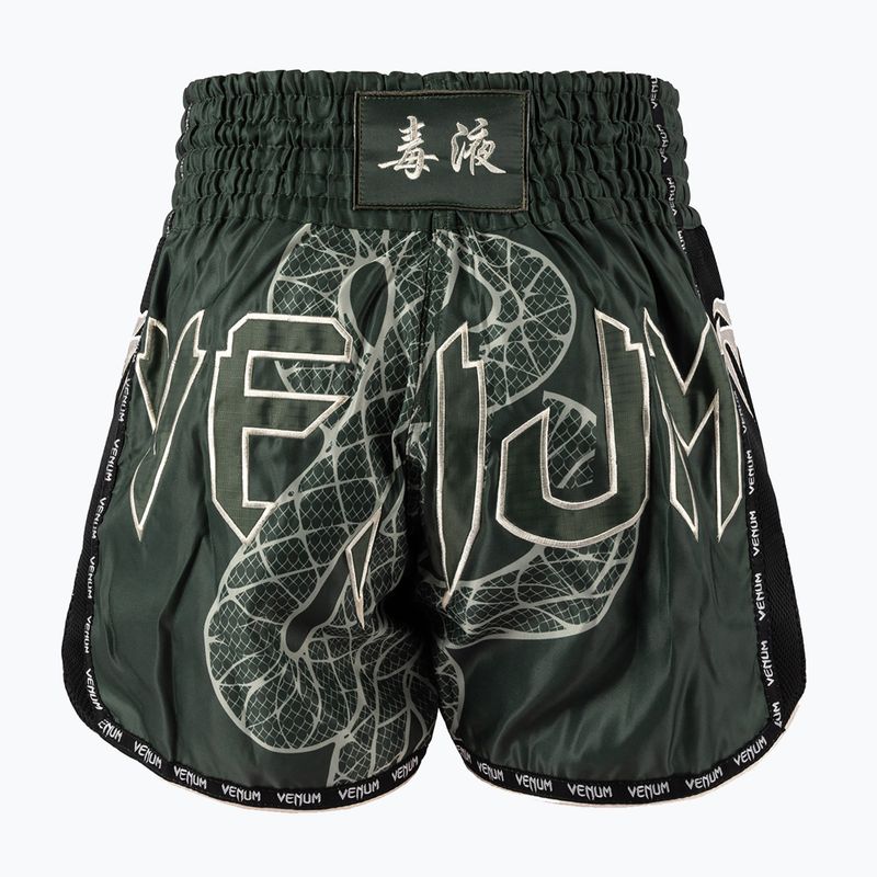 Pantaloni scurți de antrenament pentru bărbați Venum Serpenti Muay Thai khaki/bronze/ivory 2