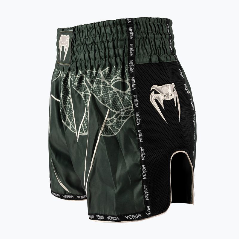Pantaloni scurți de antrenament pentru bărbați Venum Serpenti Muay Thai khaki/bronze/ivory 3