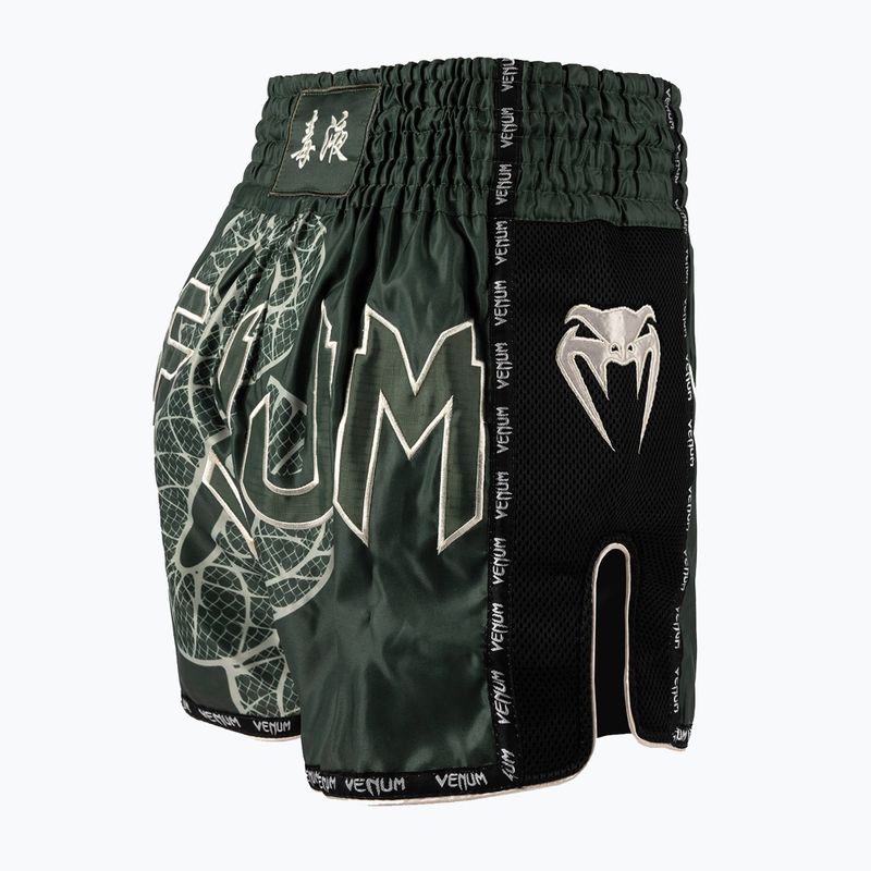 Pantaloni scurți de antrenament pentru bărbați Venum Serpenti Muay Thai khaki/bronze/ivory 4