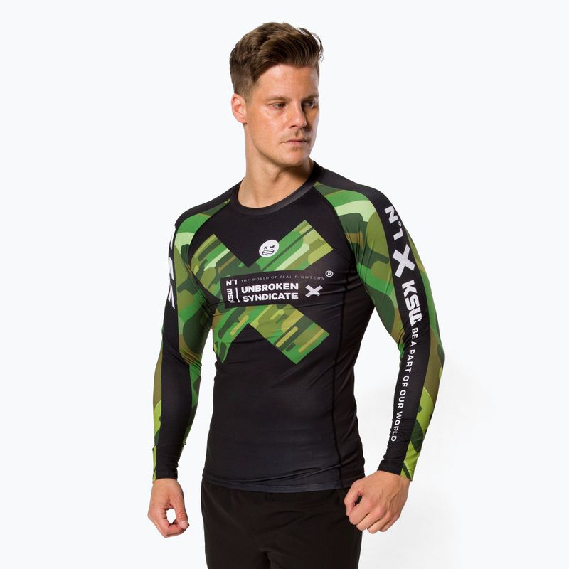 KSW Rashguard pentru bărbați Camo LS negru