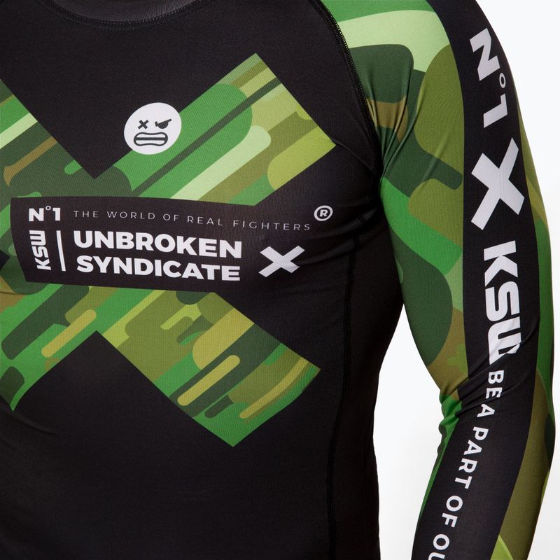 KSW Rashguard pentru bărbați Camo LS negru 4