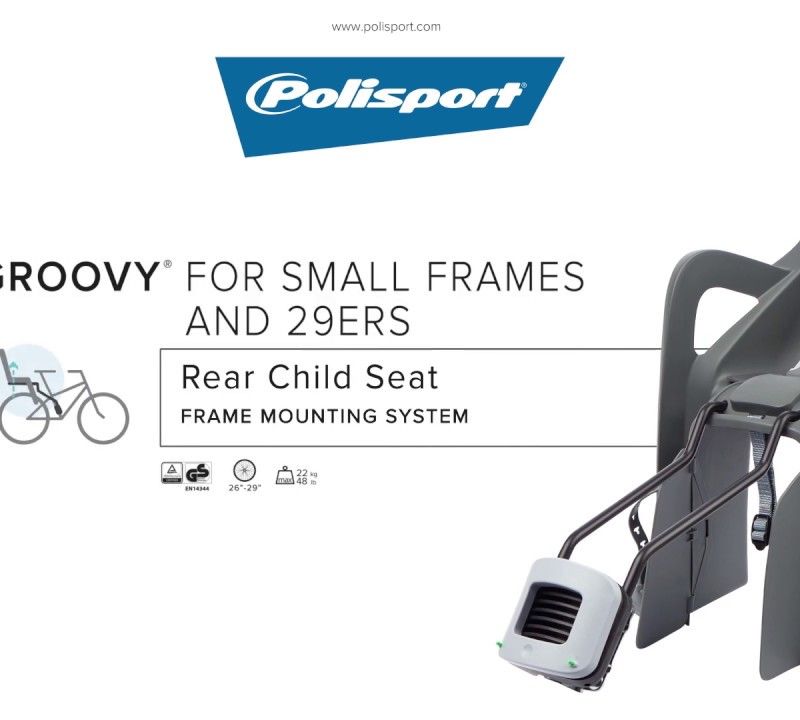 POLISPORT Groovy Maxi FF 29 verde-gri FO scaun de bicicletă pentru copii 8406000032 8