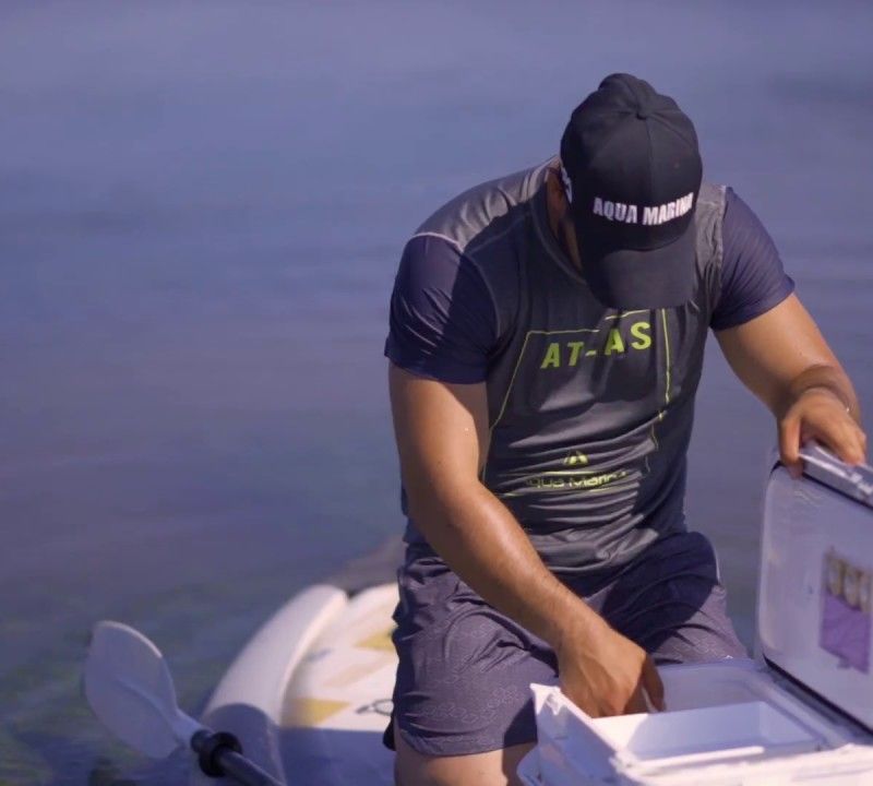 Placă SUP Aqua Marina Drift - Fishing iSUP, 3.3m/15cm, cu vâslă și lesă de siguranță (Fishing Cooler excl) bej BT-20DRP 13