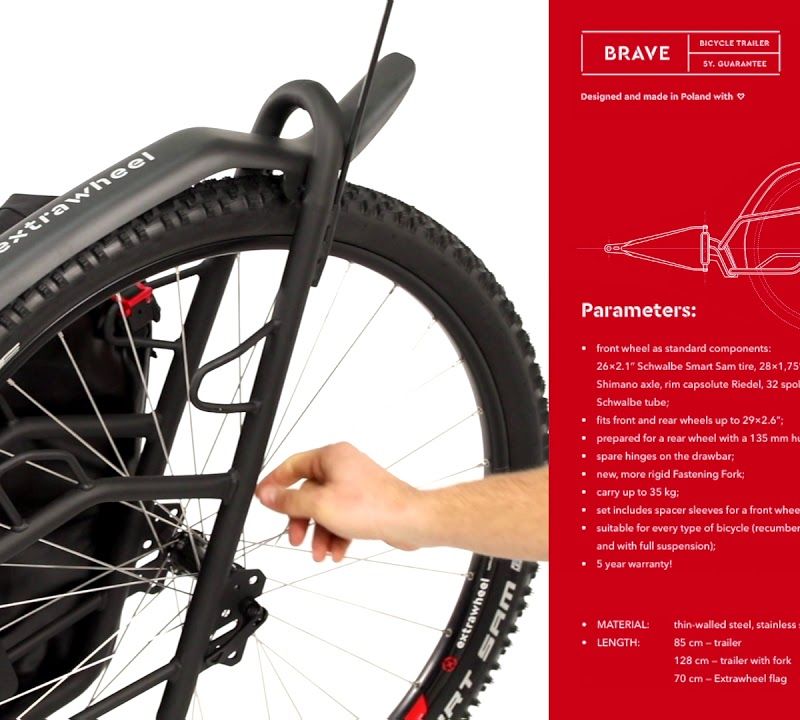 Remorcă pentru biciclete Extrawheel Voyager negru PRO E0033 8