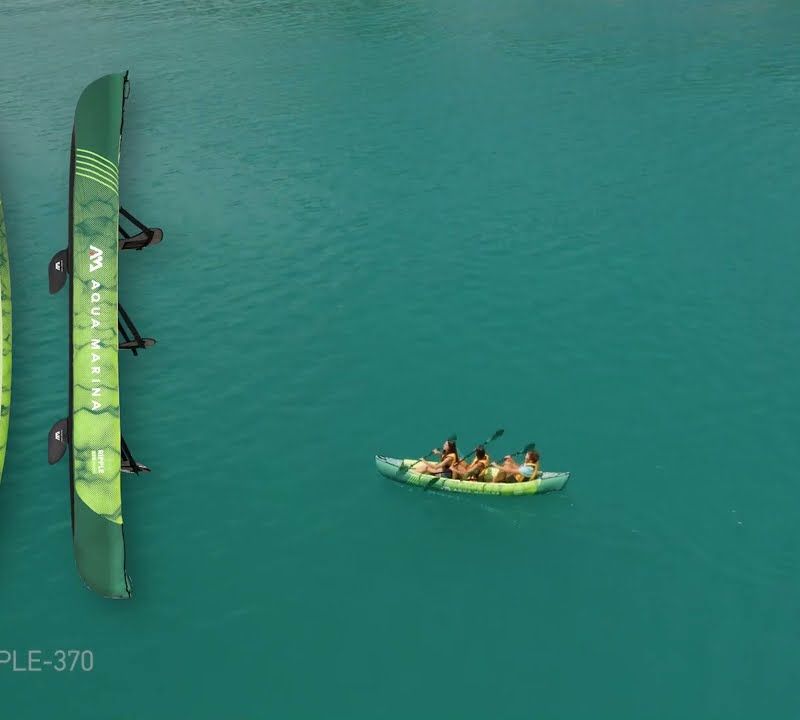 AquaMarina Recreational Canoe 3 persoane caiac gonflabile 12'2 'Ripple-370 verde 21