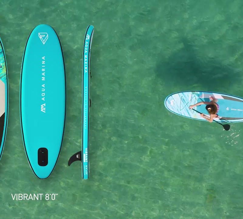 Placă SUP Aqua Marina Vibrant - Youth iSUP, 2.44m/10cm, cu vâslă și lesă de siguranță albastră BT-22VIP 18