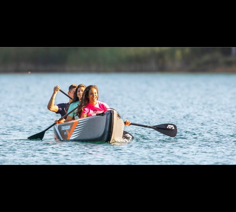 Caiac gonflabil de înaltă presiune gonflabile 3 persoane 15'8″ AquaMarina Tomahawk gri Air-C 8