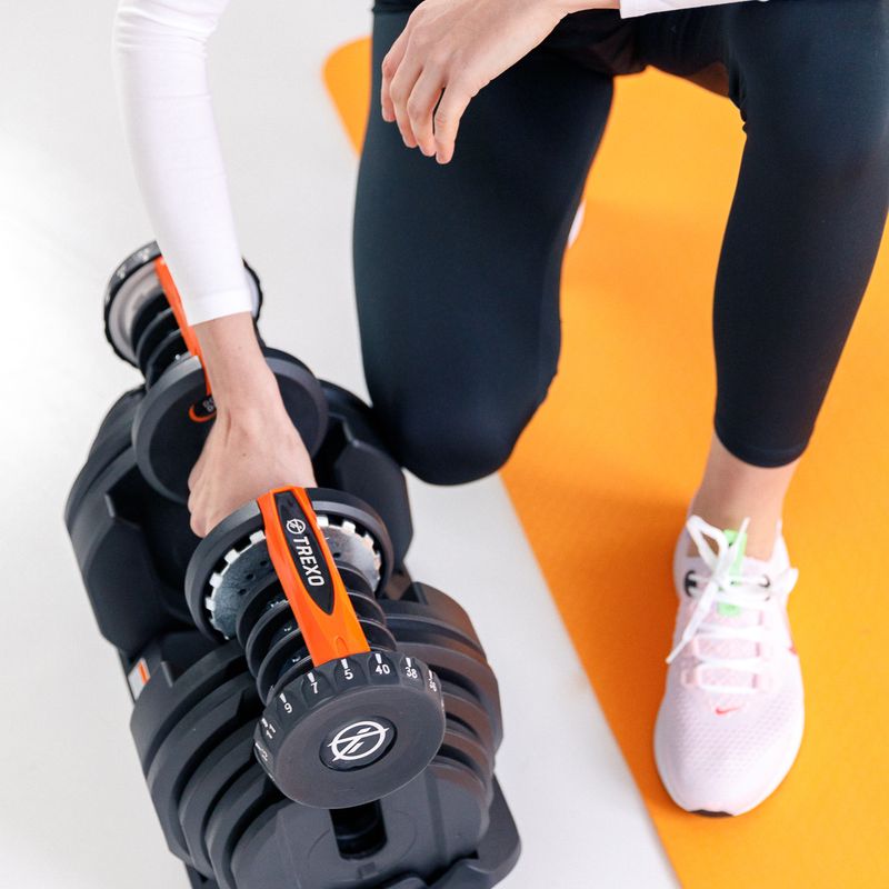 Halteră ajustabilă XTREXO 24 kg neagră ADT-24 15