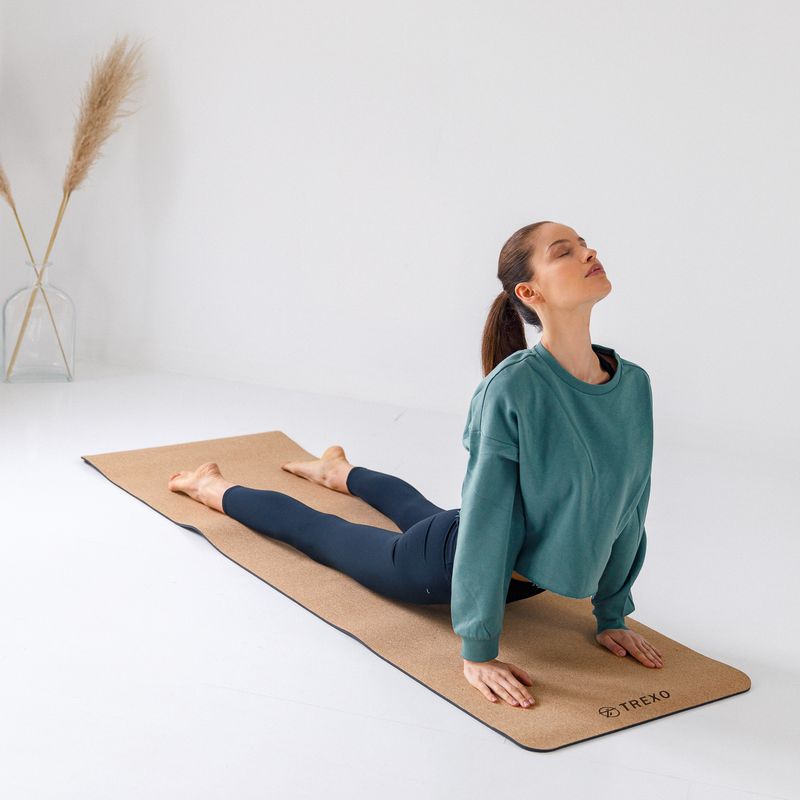 XTREXO Yoga mat TPE plută 6 mm negru YM-C01C 7