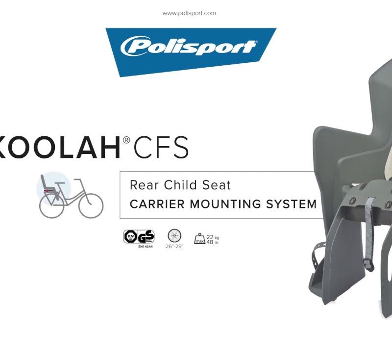Polisport Koolah CFS scaun pentru bicicletă cu suport spate gri bej FO 8631500013 7