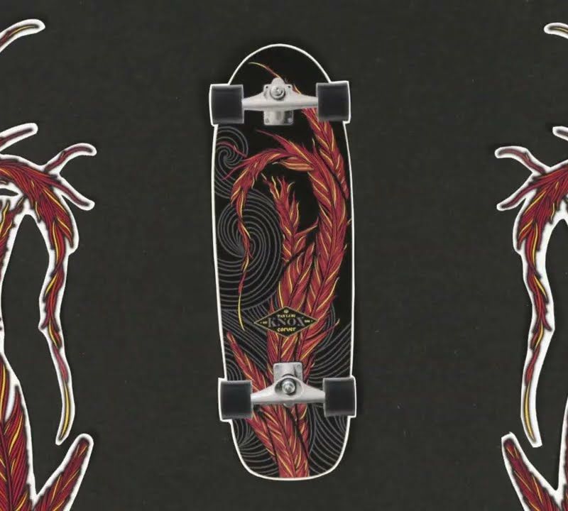 Skateboard surfskate Carver C7 Raw 31.25" Knox Phoenix 2022 Complete negru-roșie C1013011133 12