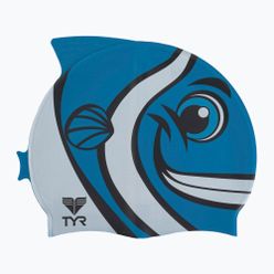 Șapcă de înot pentru copii TYR Charactyr Happy Fish albastru LCSHFISH