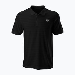 Tricou de tenis pentru bărbați Wilson Stripe Polo negru WRA789707