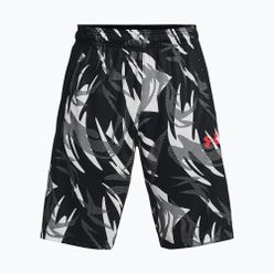 Pantaloni scurți de baschet pentru bărbați Under Armour Baseline 10'' Prnt 002 negru-roșii 1370221-002-LG
